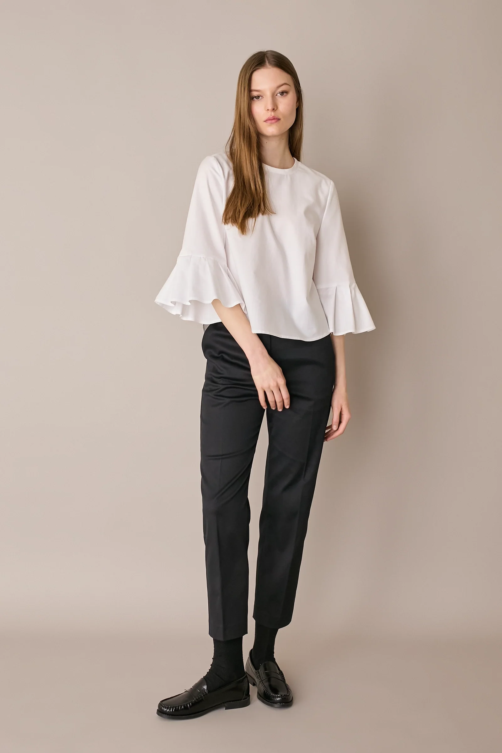 Top in cotone con maniche a campanella - Image 9