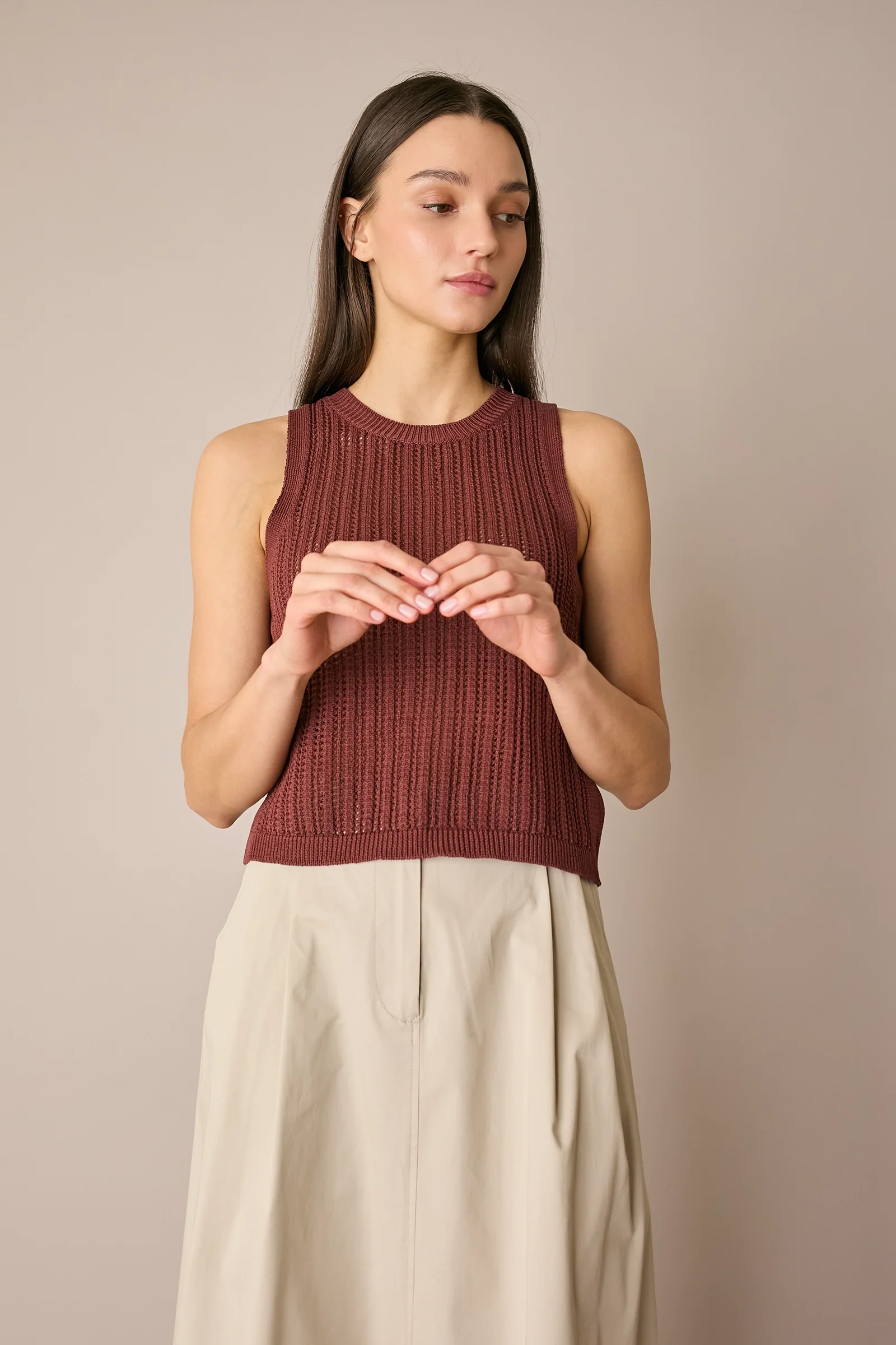 Top in cotone traforato - Image 7