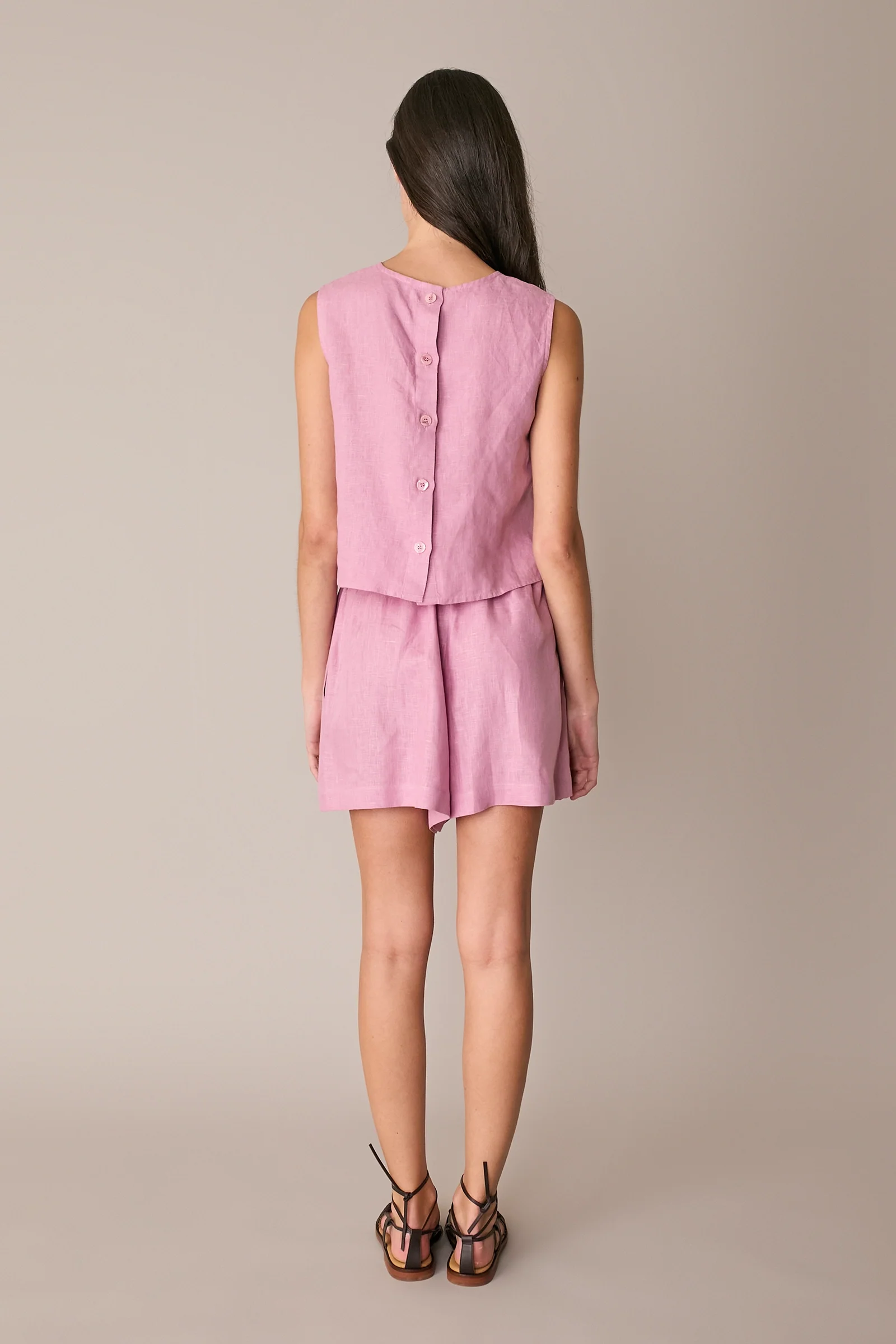 Top in lino con bottoncini - Image 25