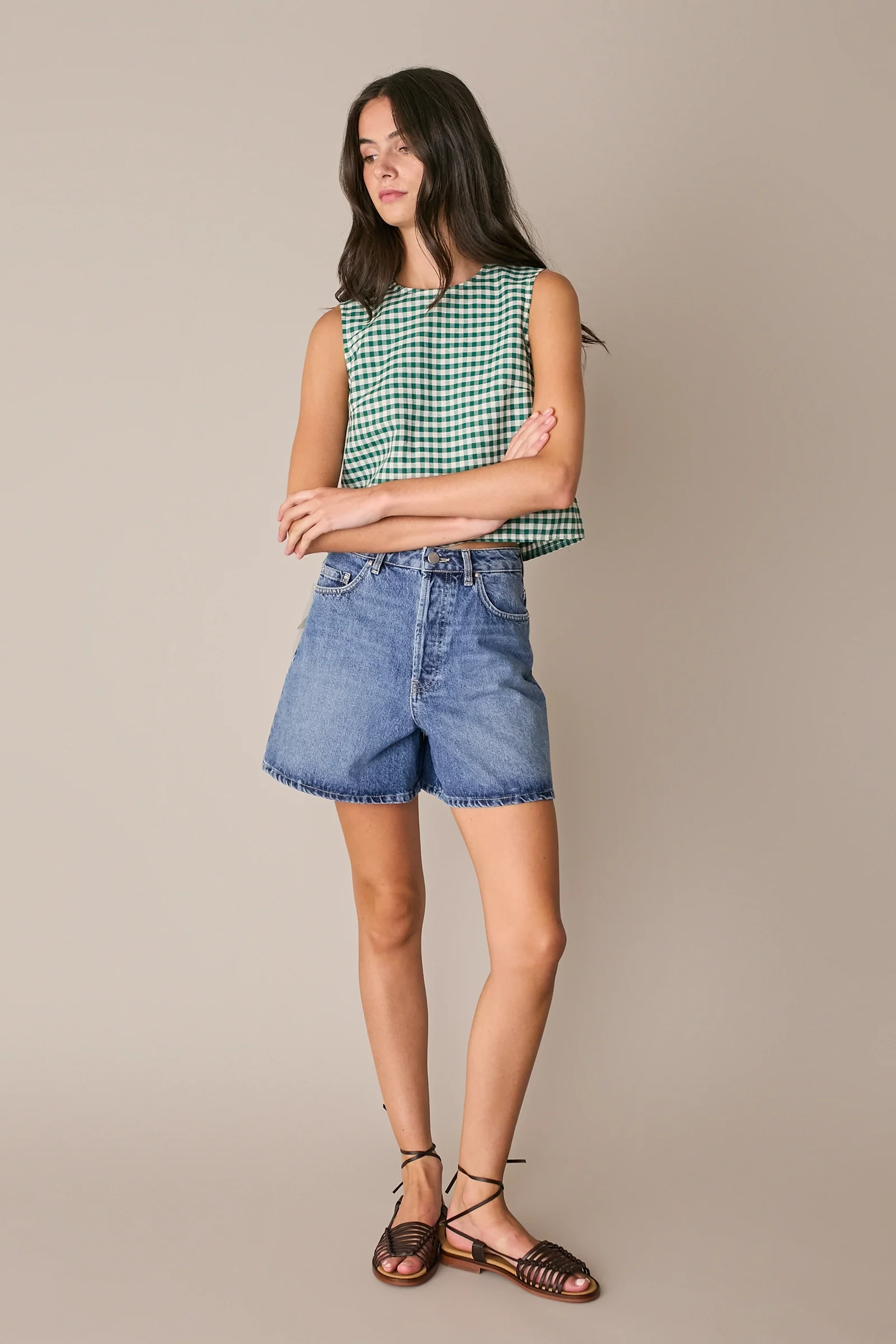 Top vichy in lino e cotone - Image 5