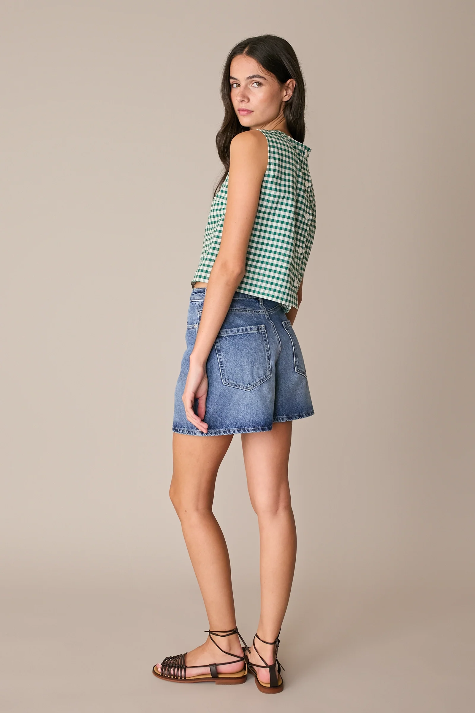 Top vichy in lino e cotone - Image 8